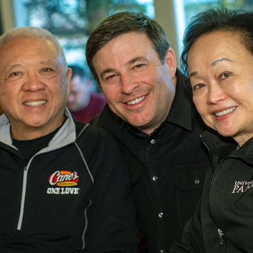 Andrew and Peggy Cherng with Todd Graves