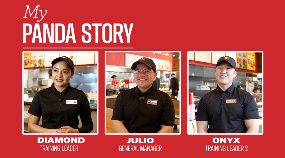 Diamond, Julio, and Onyx Inside Panda Express